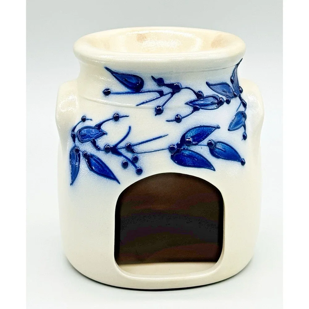 Salmon Falls Pottery Salt Glazed‎ Blueberry Vines Votive Wax Tart Oil Warmer